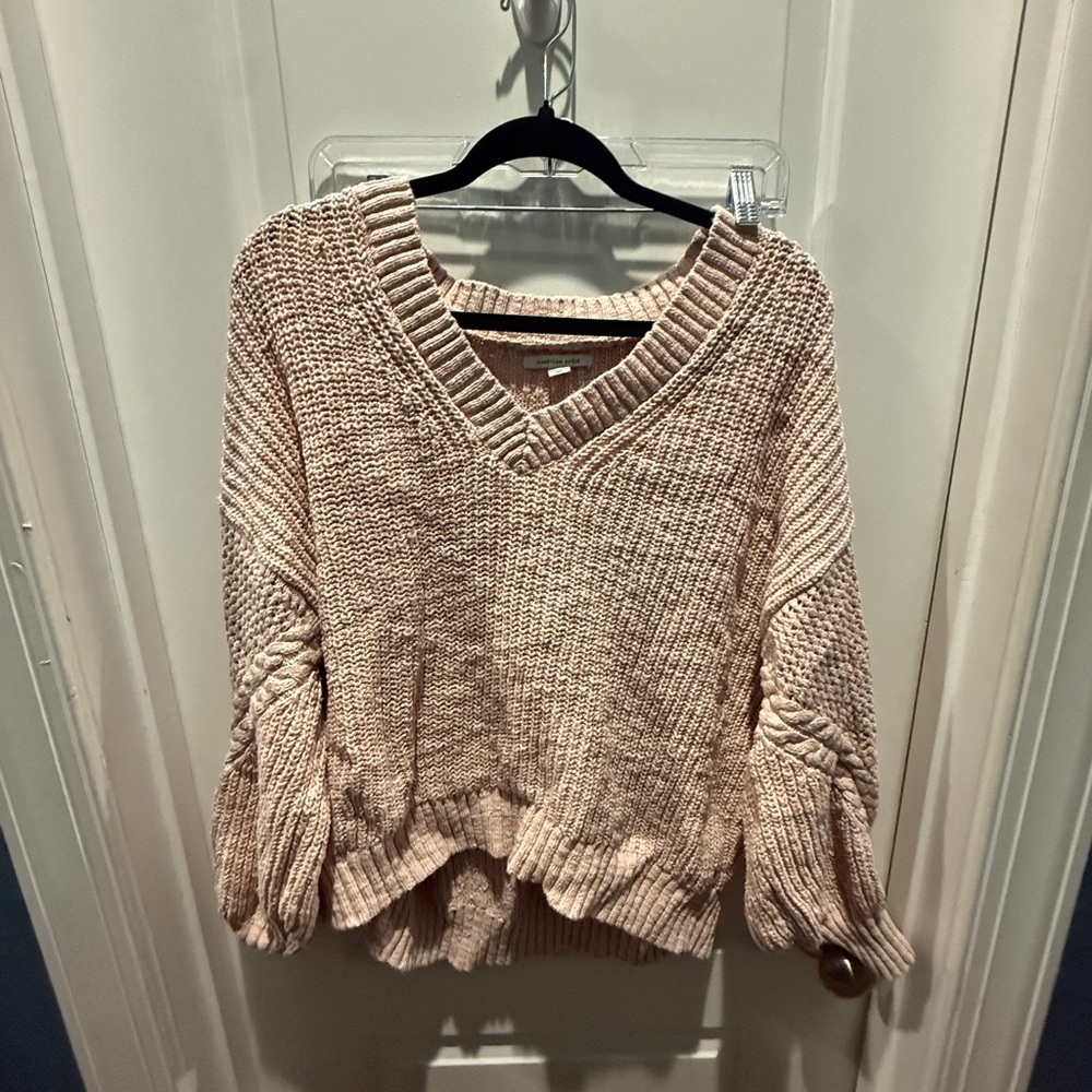 American Eagle Outfitters Blush V-Neck Sweater